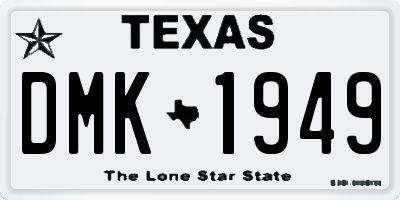 TX license plate DMK1949