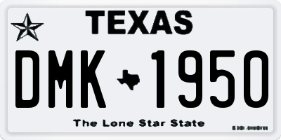 TX license plate DMK1950