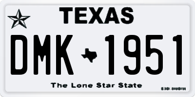 TX license plate DMK1951
