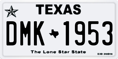 TX license plate DMK1953