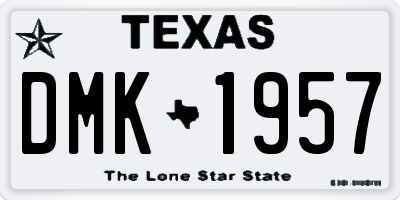 TX license plate DMK1957