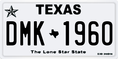 TX license plate DMK1960