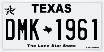 TX license plate DMK1961