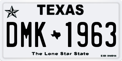TX license plate DMK1963