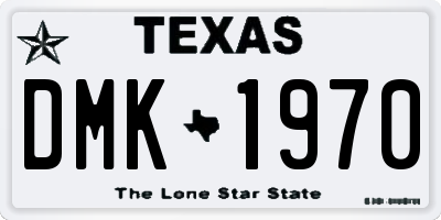 TX license plate DMK1970