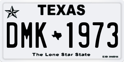 TX license plate DMK1973
