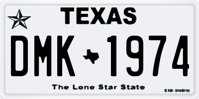TX license plate DMK1974