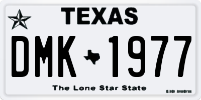 TX license plate DMK1977