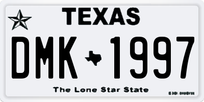 TX license plate DMK1997