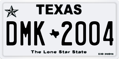 TX license plate DMK2004