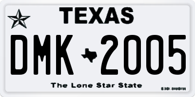 TX license plate DMK2005