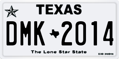 TX license plate DMK2014
