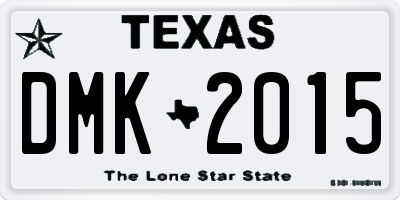 TX license plate DMK2015