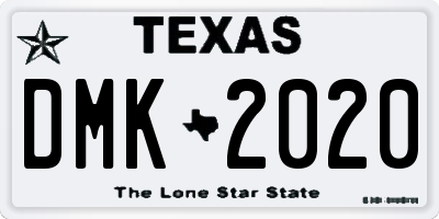 TX license plate DMK2020