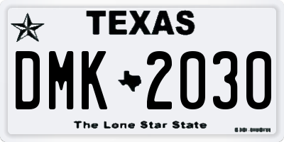 TX license plate DMK2030