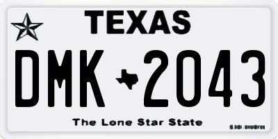 TX license plate DMK2043