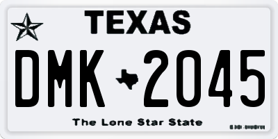 TX license plate DMK2045