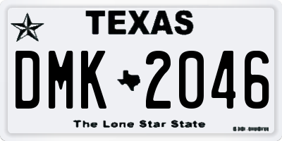 TX license plate DMK2046