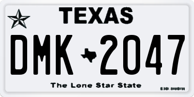 TX license plate DMK2047