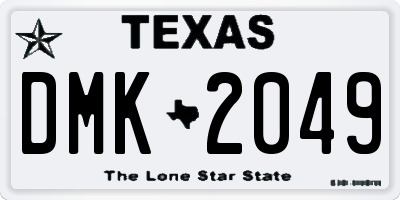 TX license plate DMK2049