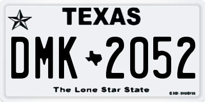 TX license plate DMK2052