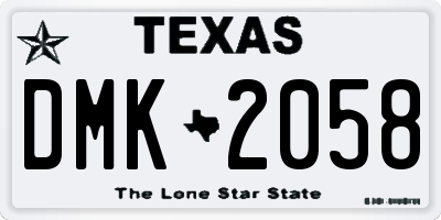 TX license plate DMK2058