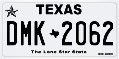 TX license plate DMK2062