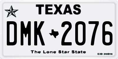 TX license plate DMK2076