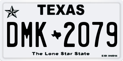 TX license plate DMK2079