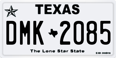 TX license plate DMK2085