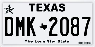 TX license plate DMK2087
