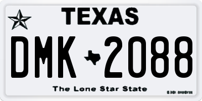 TX license plate DMK2088