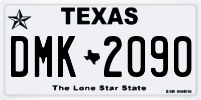 TX license plate DMK2090