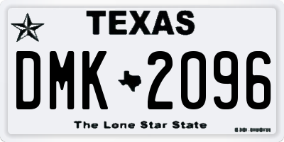 TX license plate DMK2096