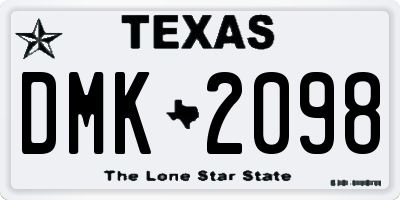 TX license plate DMK2098