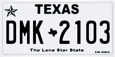 TX license plate DMK2103