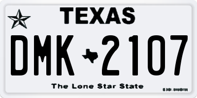 TX license plate DMK2107