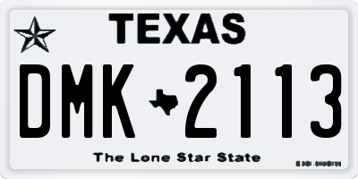TX license plate DMK2113