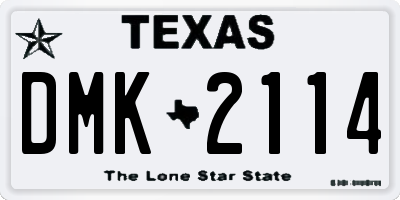 TX license plate DMK2114