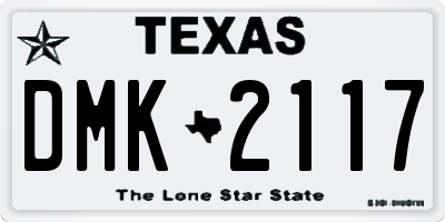 TX license plate DMK2117