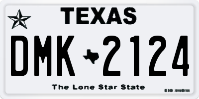 TX license plate DMK2124