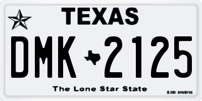 TX license plate DMK2125