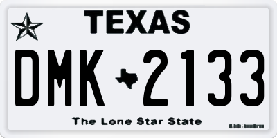 TX license plate DMK2133