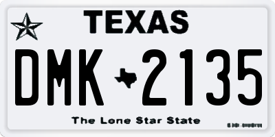 TX license plate DMK2135