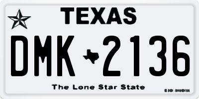 TX license plate DMK2136
