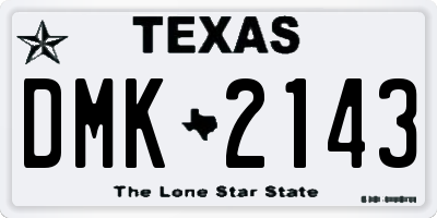 TX license plate DMK2143