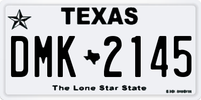 TX license plate DMK2145