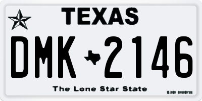 TX license plate DMK2146