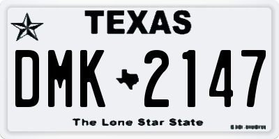 TX license plate DMK2147