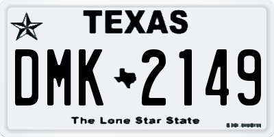 TX license plate DMK2149